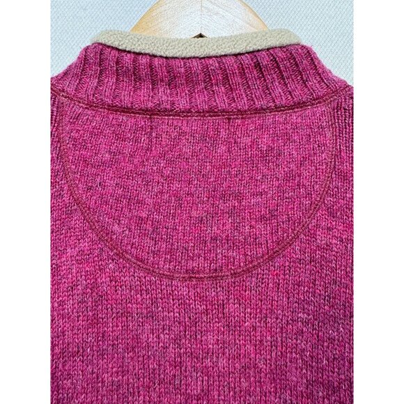 Woolrich Womens Wool 1/4 Zip Sweater Size L Mulberry - Picture 10 of 12